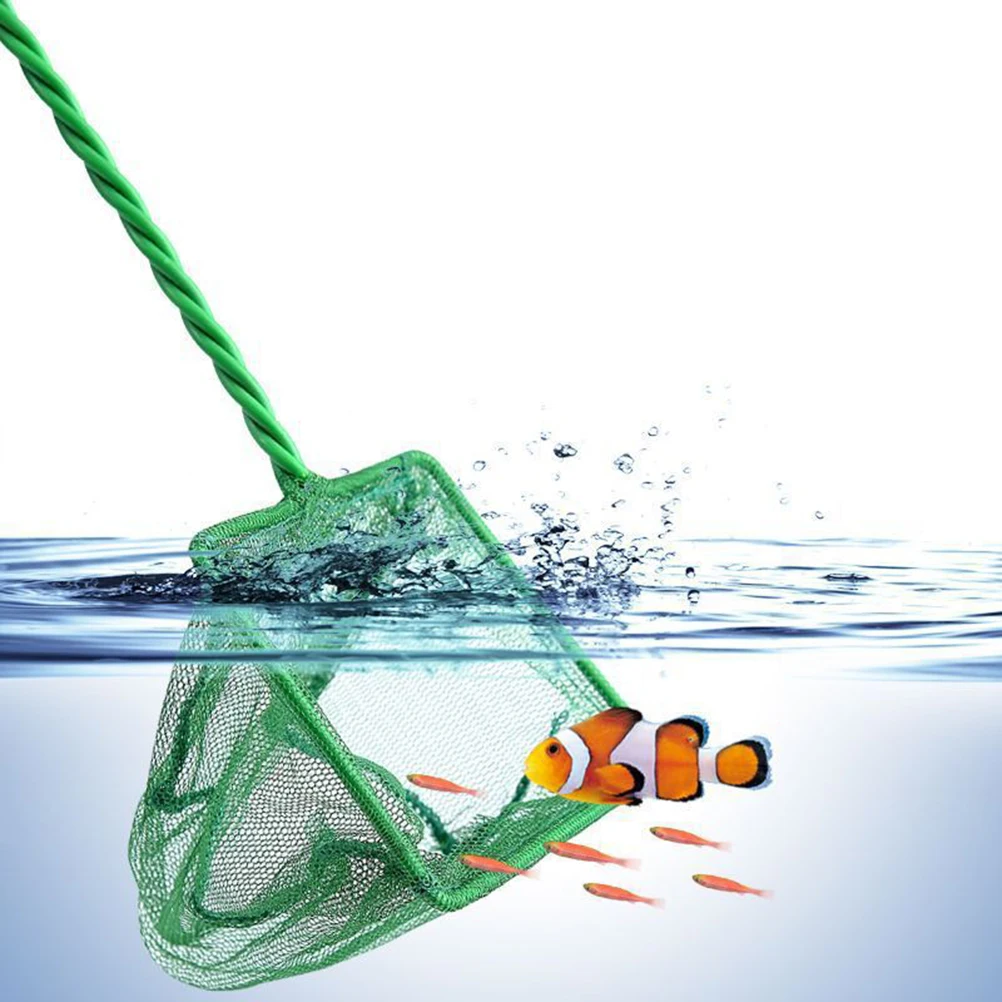 

3 pcs Fishing Aquarium Pond Portable Shrimp Portable Fish Net Durable Handle Lightweight Compact Fish Net Green