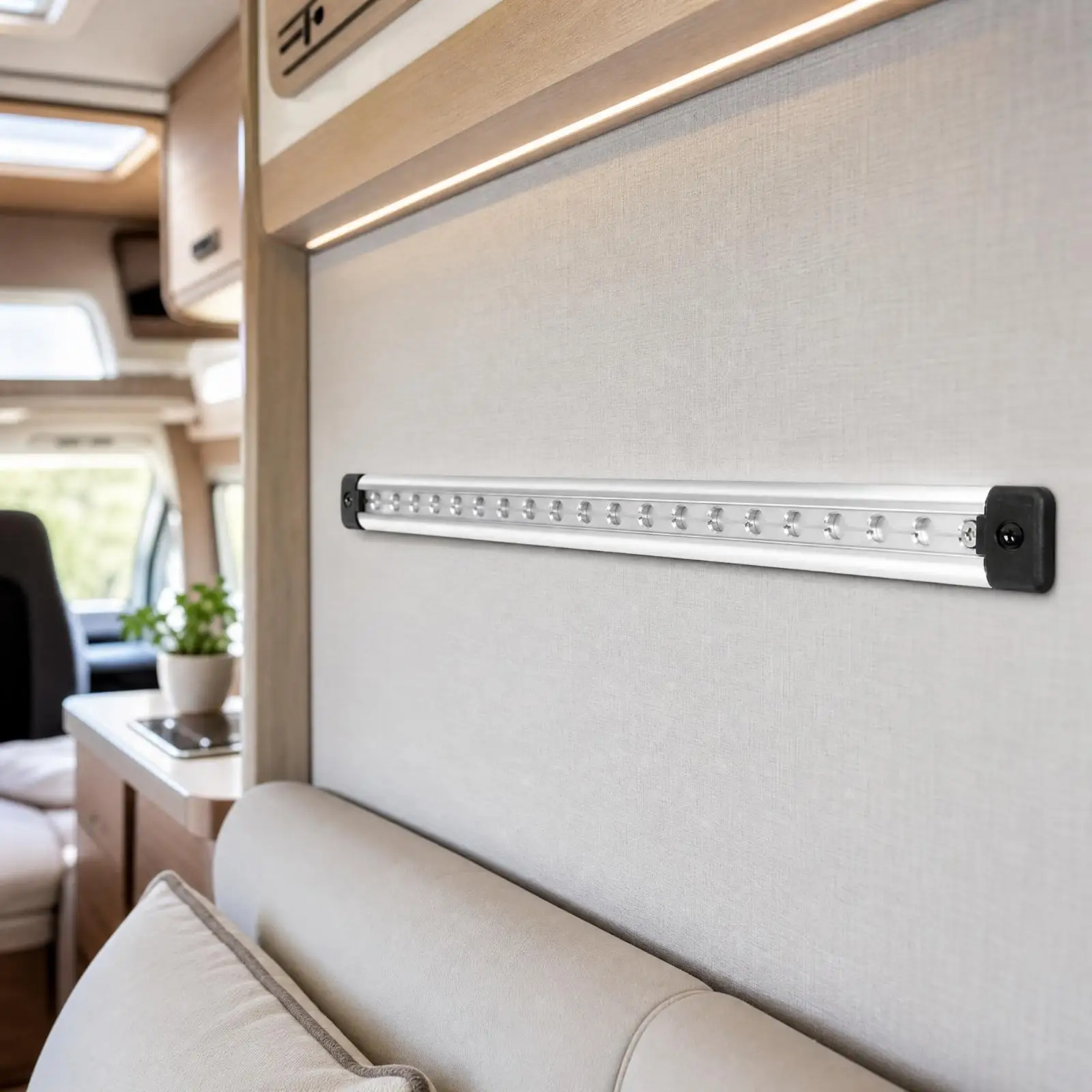 RV Luggage Securing Rail Aluminum Alloy Linear Mounting Track for Camper Motorhome Trailer Cargo Strapping System