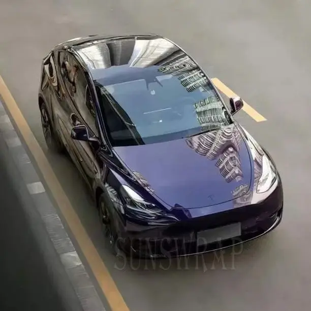 Midnight Purple Metallic Car Wrap Glossy Finish Color Vinyl Film Air Release Technology for Full Vehicle 5x59ft/roll
