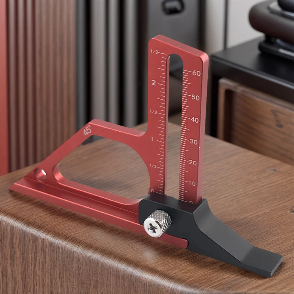 金属製高さゲージ 調整可能な木工用設定ゲージ メートル法とインチスケール付き 高さ測定ゲージ テーブルソー ルーター用