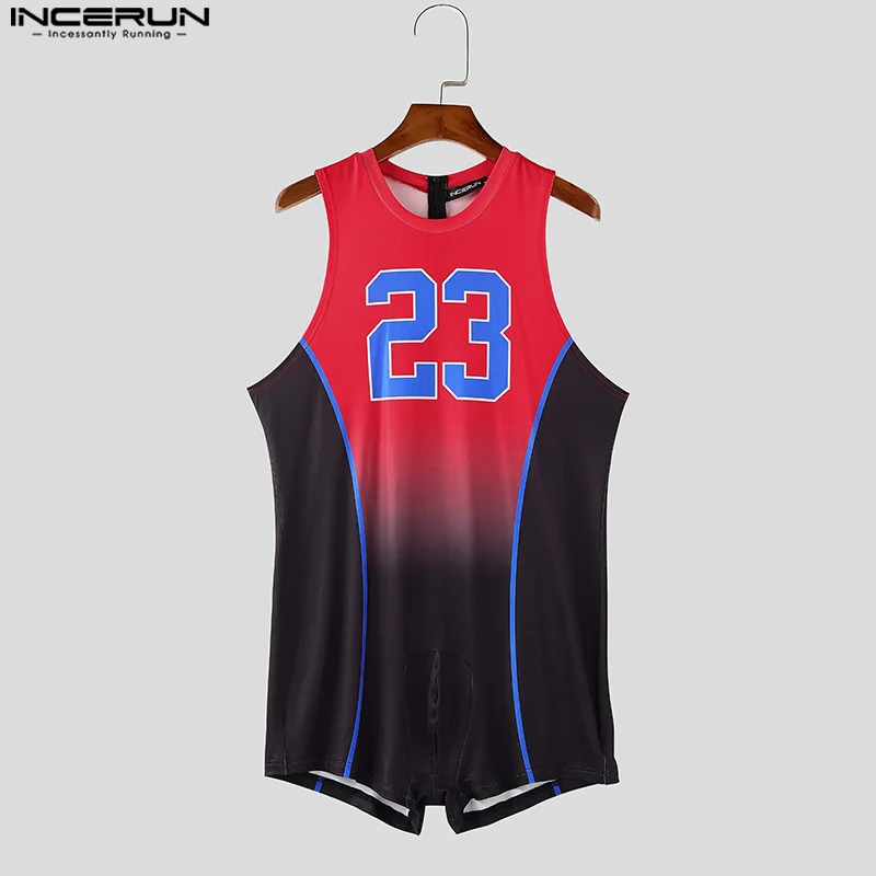 Body para hombre con estampado Tie Dye, peleles de entrenamiento sin mangas con cuello redondo, monos informales ajustados de moda de verano 2025, S-3XL INCERUN