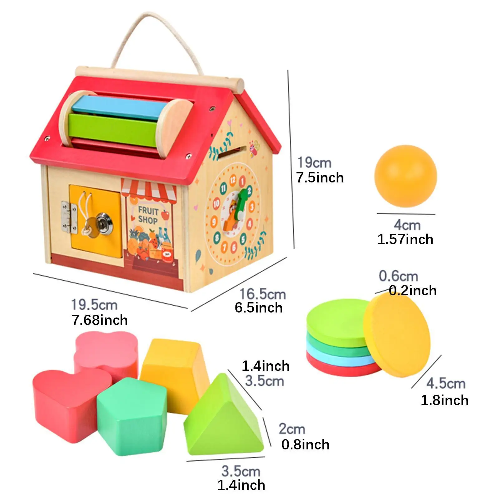 Wooden Baby Activity Cube Sensory Toy for Birthday Gift Ages 1 2 3 Years Old