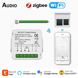 Tuya ZigBee 와이파이 스마트 커튼 스위치 모듈, 롤러 블라인드 셔터 전기 모터, 스마트 라이프 앱, 알렉사 구글 홈과 연동