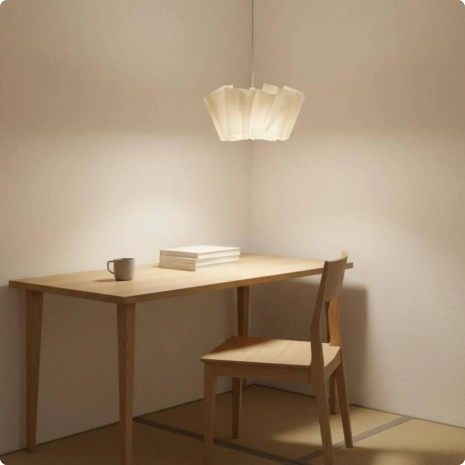 Pleated Cloth Pendant Light for Living Room Bedroom Study Soft Diffused Glow Japanese Design Hanging Lampshade Modern Home Decor