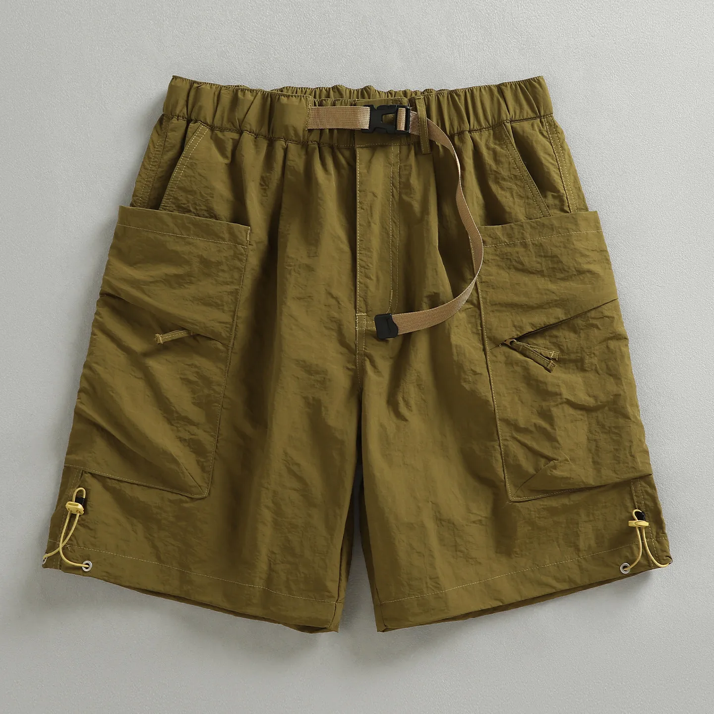 Retro design large pocket casual shorts men's summer trend versatile five-quarter pants