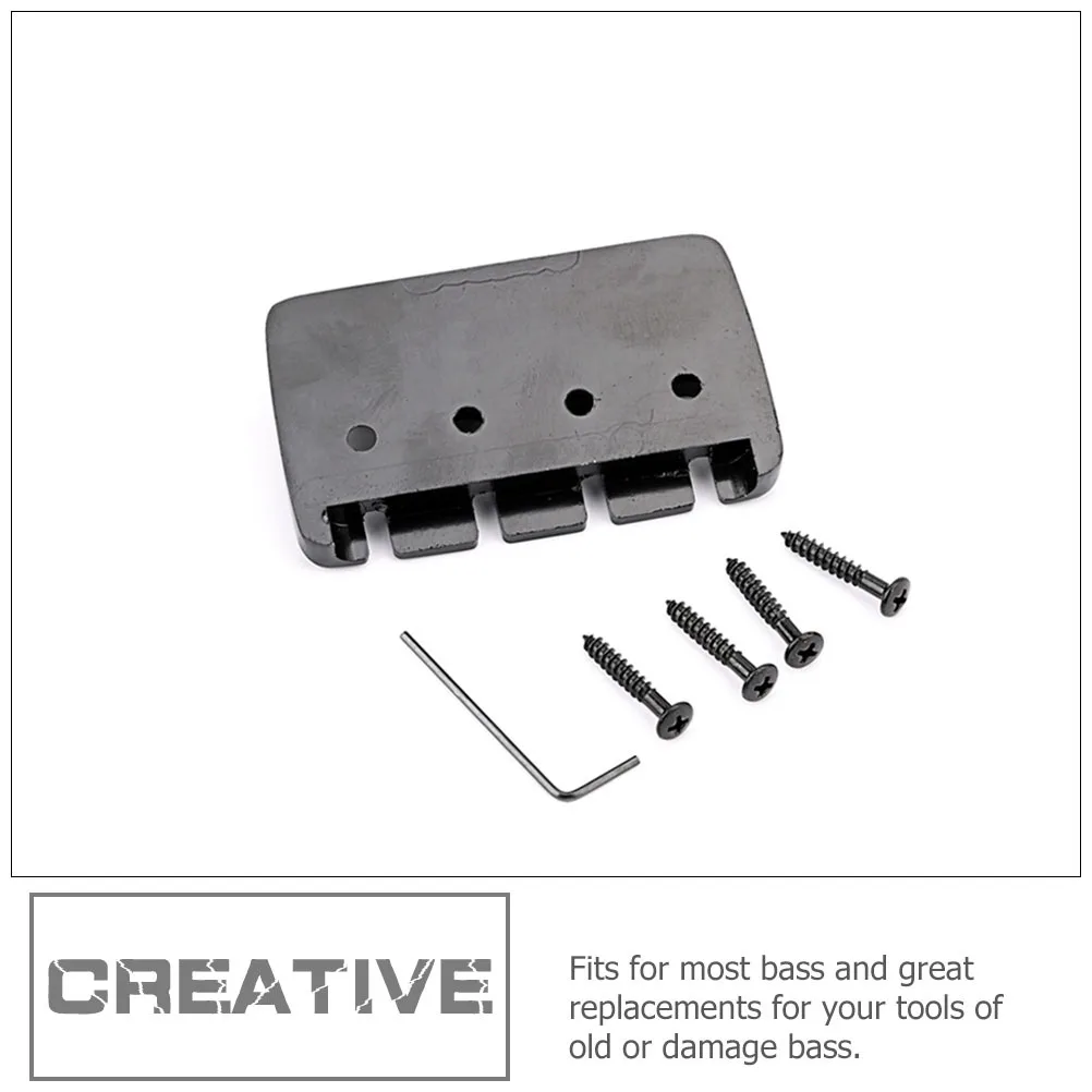 

1Set Bass Guitar Bridge Saddle Easy Operate Replacement Parts Bass Bridge Saddle Musical Instrument Replacement