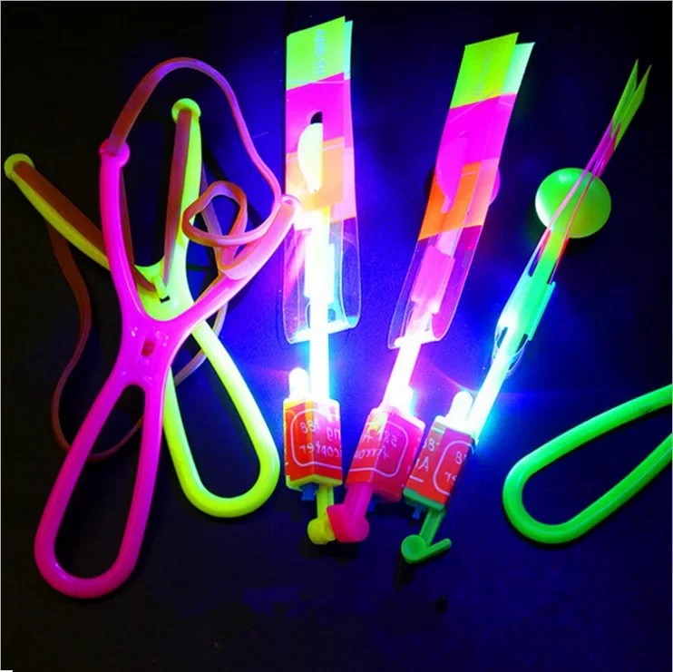 30PCS LED lights flashing, small slingshot flying arrows pushing small gifts, flying arrows glowing toys