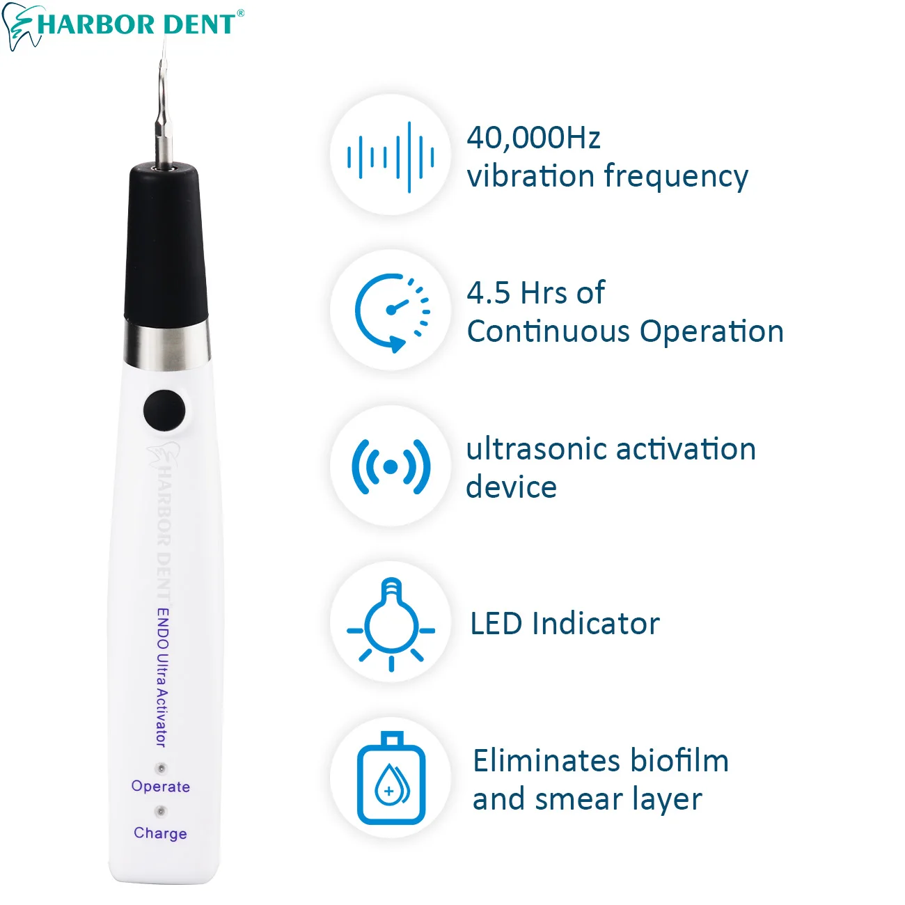 Dental Endo Ultrasonic Activator With LED Light Dentist Wireless Endodontic Irrigator Handpiece Root Canal Treatment With 6 Tips