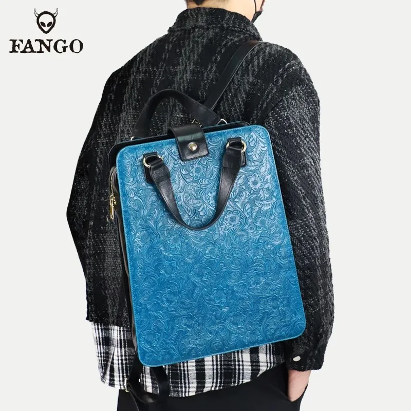 Handmade cowhide backpack, executive briefcase, premium backpack