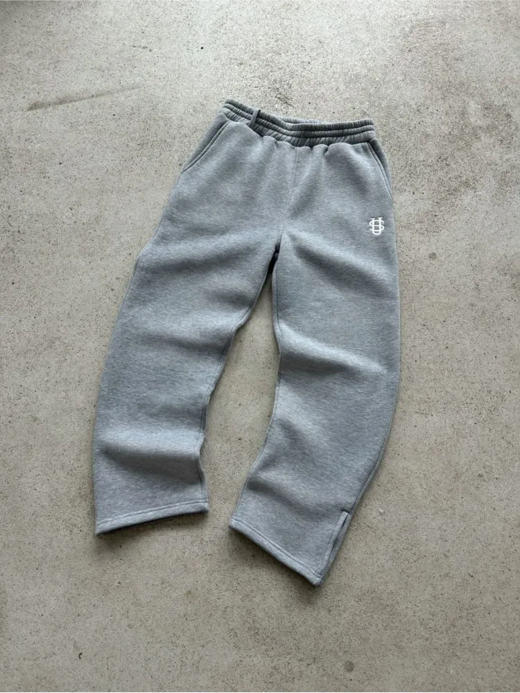 Pantalon de survêtement rétro personnalisé Y2K pour hommes, ample et droit, avec fermeture éclair sur les jambes, broderie Hip Hop Harajuku, décontracté, jambes larges