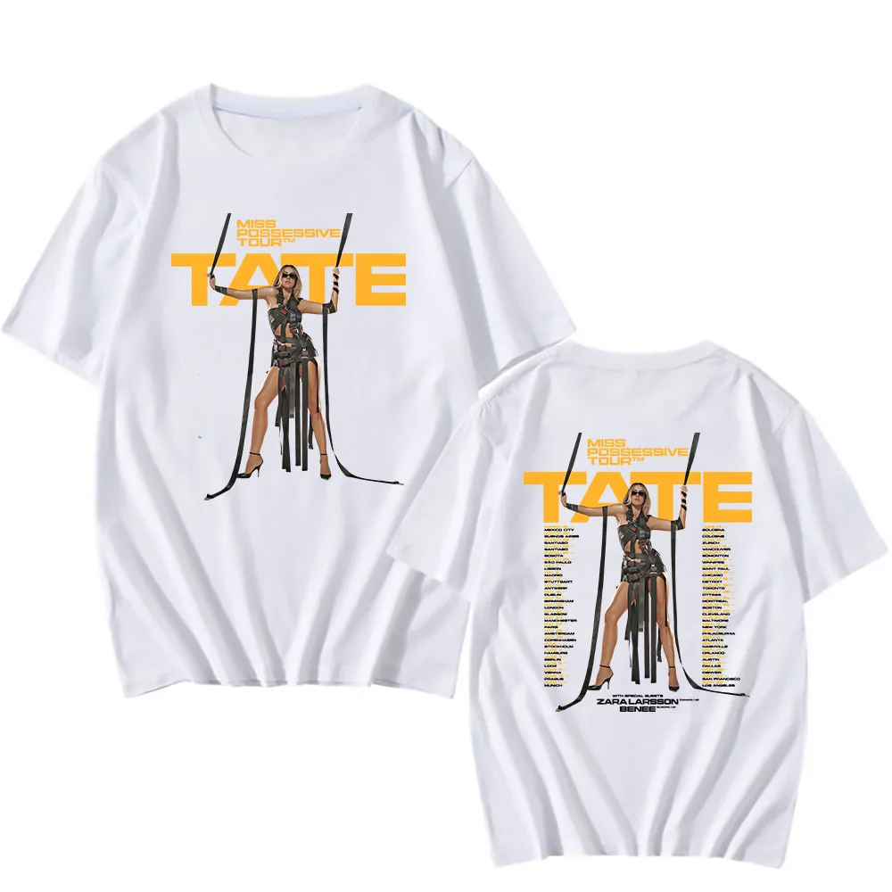 Miss Possessive Tour 2025 T-shirt Tate McRae 2hands Printing Tshirts Soft Round Neck Comfortable Tee-shirt Cotton Tees Men Women