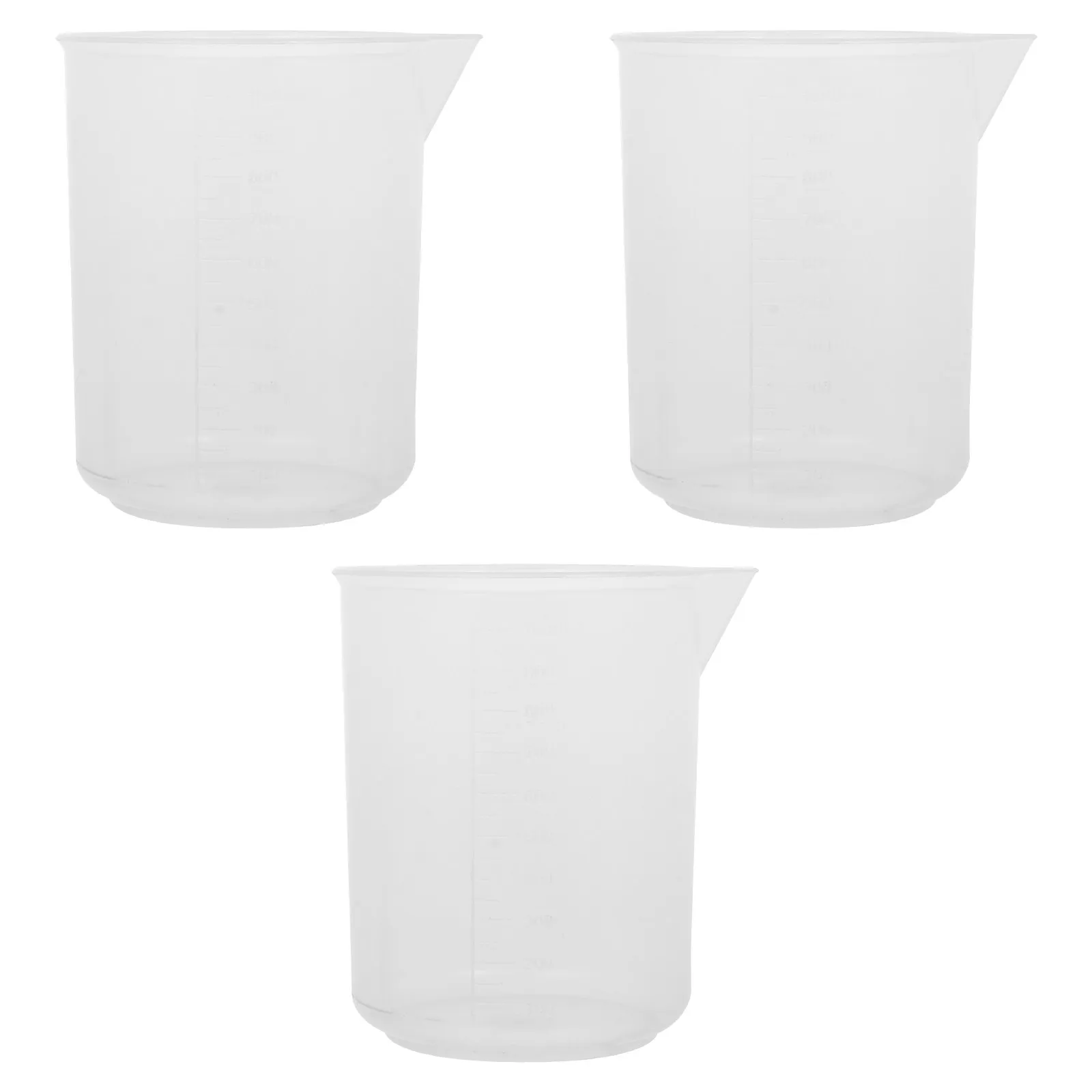 3Pcs Clear Plastic Measuring Cups Lightweight Graduated Scale Measuring Cylinders for Baking Cooking Laboratory Liquid