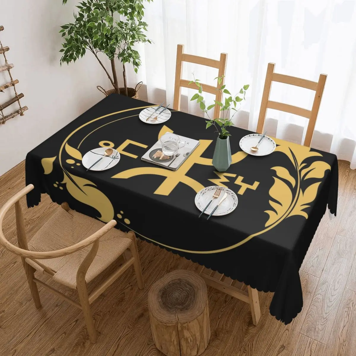 Niestandardowy prostokątny wodoodporny Amazigh Pride Tifinagh patriotyczny Kabyle obrus tradycyjny geometryczny brus na stół