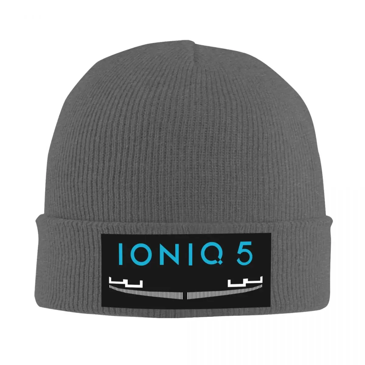 Ioniq 5 Iconic Front Grill And Logo In Blue Warm Knitted Cap Fashion Bonnet Hat Autumn Winter Outdoor Beanies Hats for Unisex