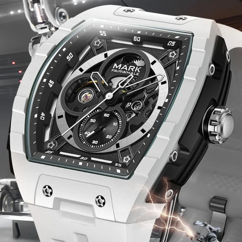 

Mark Fairwhale 6003 Fashion Sports Fully Automatic Movement Mechanical Watch Waterproof Luminous Hollow Men's Watch Reloj Hombre