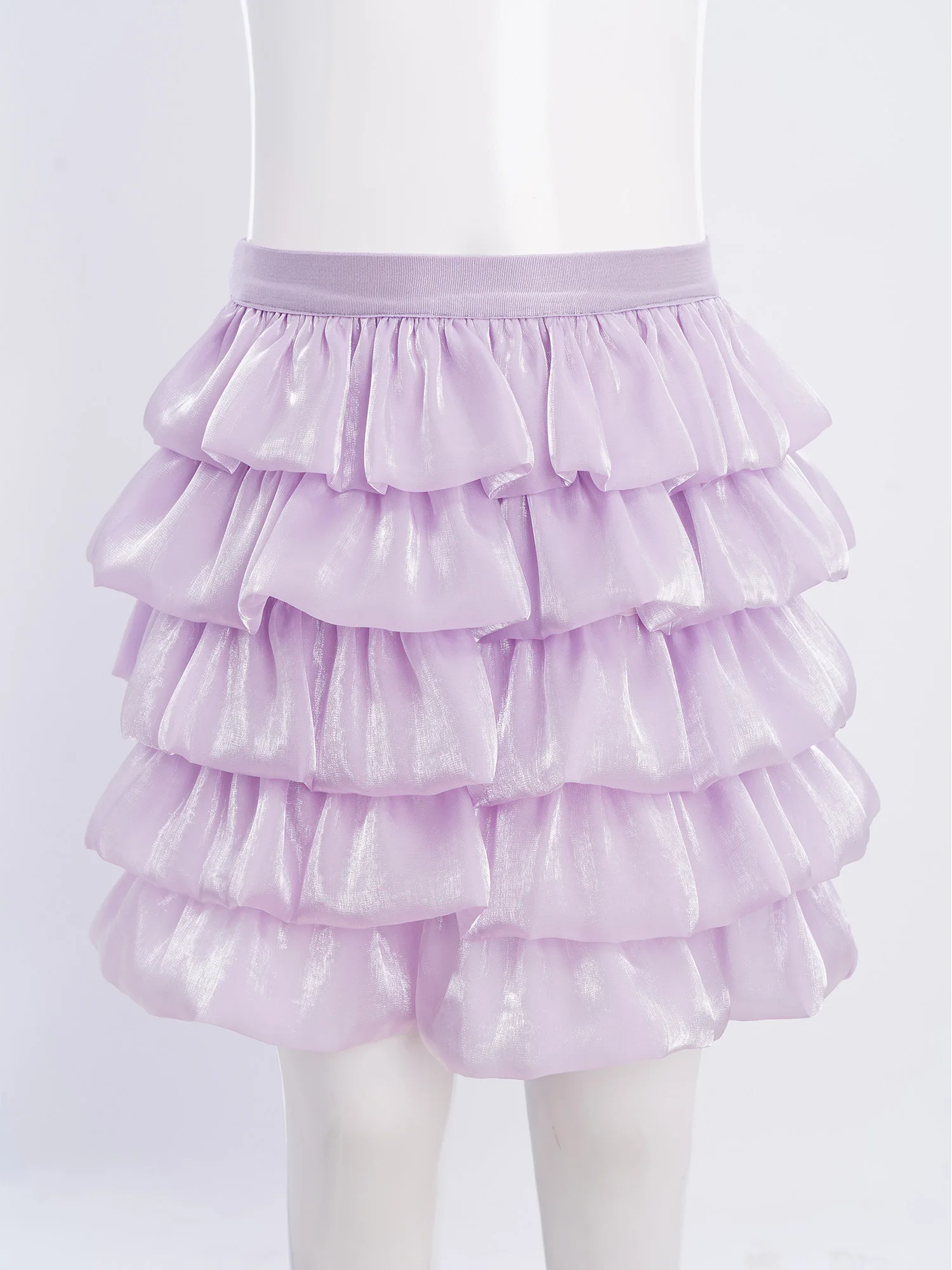 子供ダンススカート誕生日パーティー衣装チュチュバレエスカートキッズガールズ5層ティアードフリルキラキラスカート弾性ウエスト