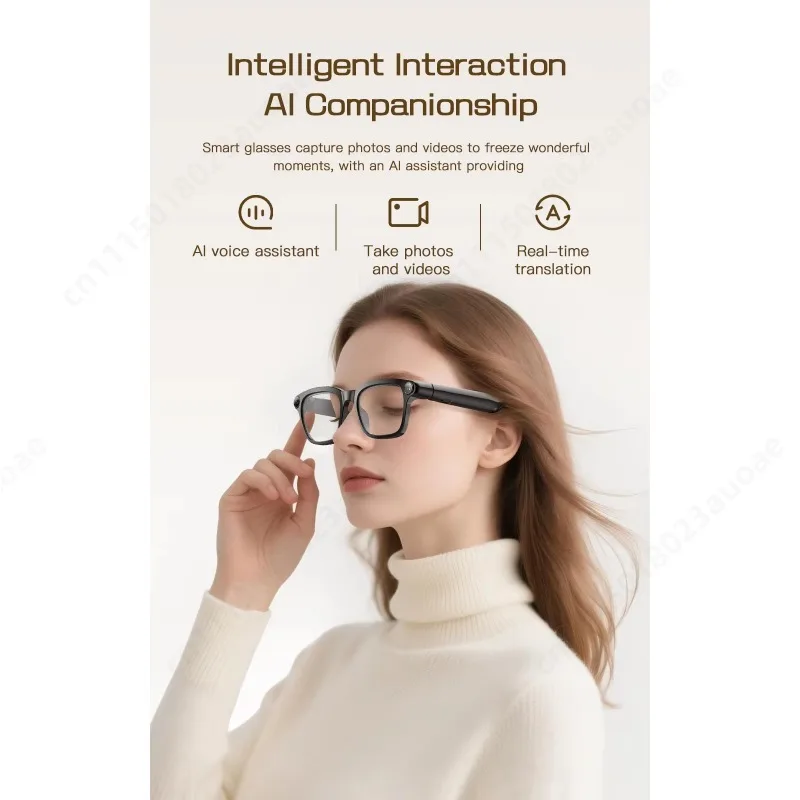 M08 AI Smart Glasses Wearable Camera Glasses for Photo Video Capture AI Voice Assistant with Real Time MultiLanguage Translation