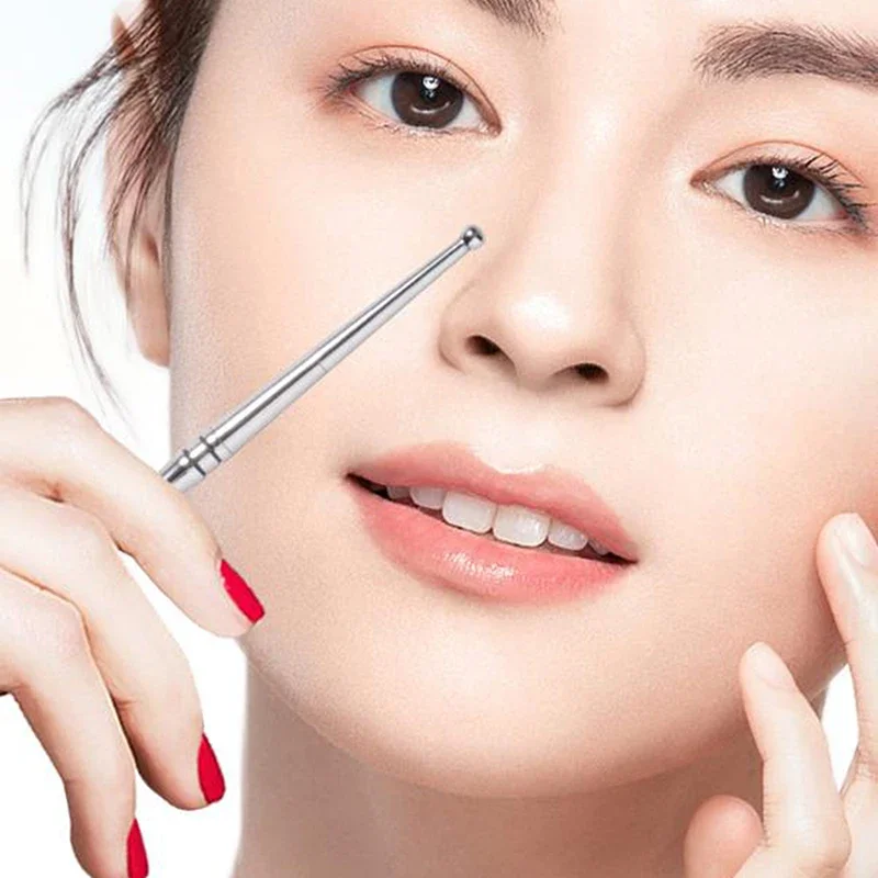 1PCS Double Head Acupuncture Pen Stainless Steel Facial Reflexology Tools Trigger Point Massager for Deep Tissue Massage