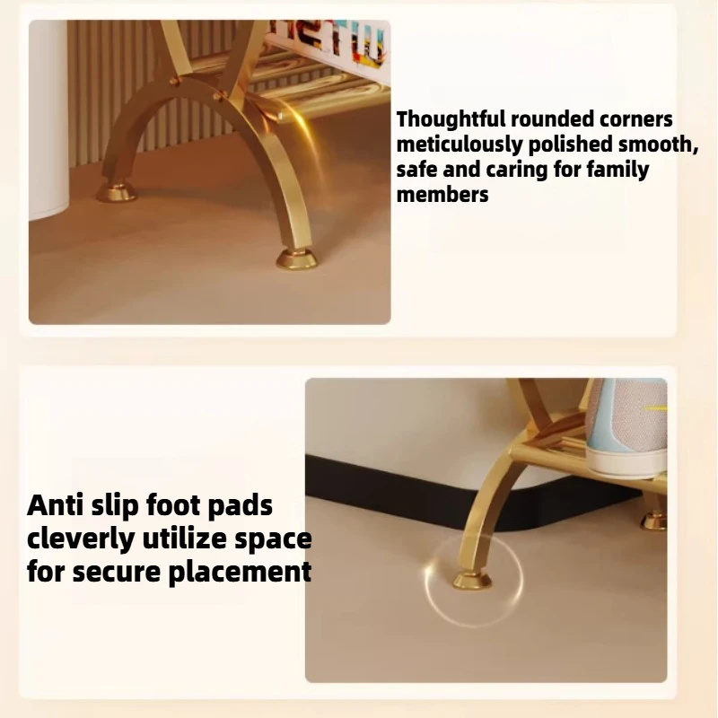 Organizer Metal Shoe Rack Shelves Storage Locker System Living Room Arc Shoe Rack Shelf Entryway Entrance Hall Home Corridor
