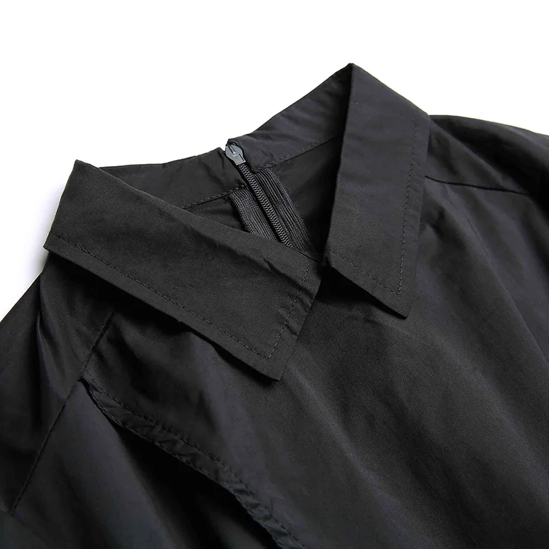 Eleganckie czarne koszule z długim rękawem Womens Spring Autumn Korean Version Long Tops Women Blouse Over Shirt Over Shirt Blusen Damen