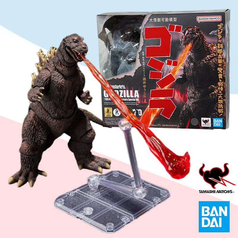 Bandai Caja original S.H.MonsterArts SHM GODZILLA 1954 70 aniversario kit de modelo de anime de acción completa juguete para regalo terminado para niños