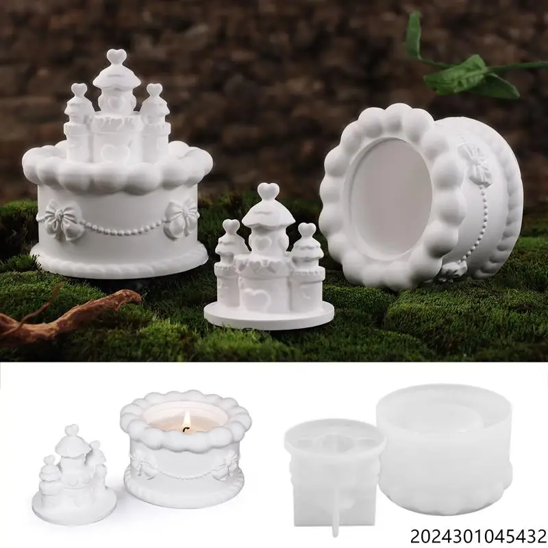 European Style Castle Silicone Candle Making Set Christmas House Soap Resin Crystal Mold Building Chocolate Cake Decor Mold Gift