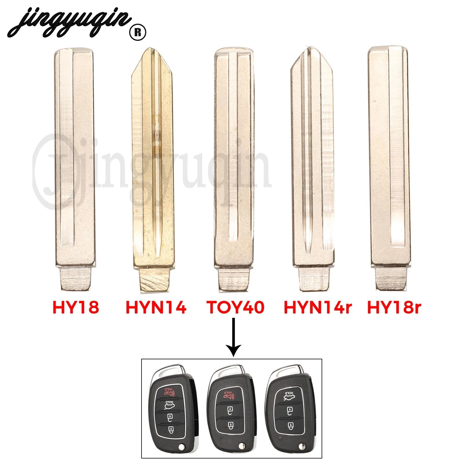 jingyuqin Filp Smart Remote Car Key Balde Fob For Mistra Hyundai HB20 SANTA FE IX35 IX45 Accent I40 Uncut Blank