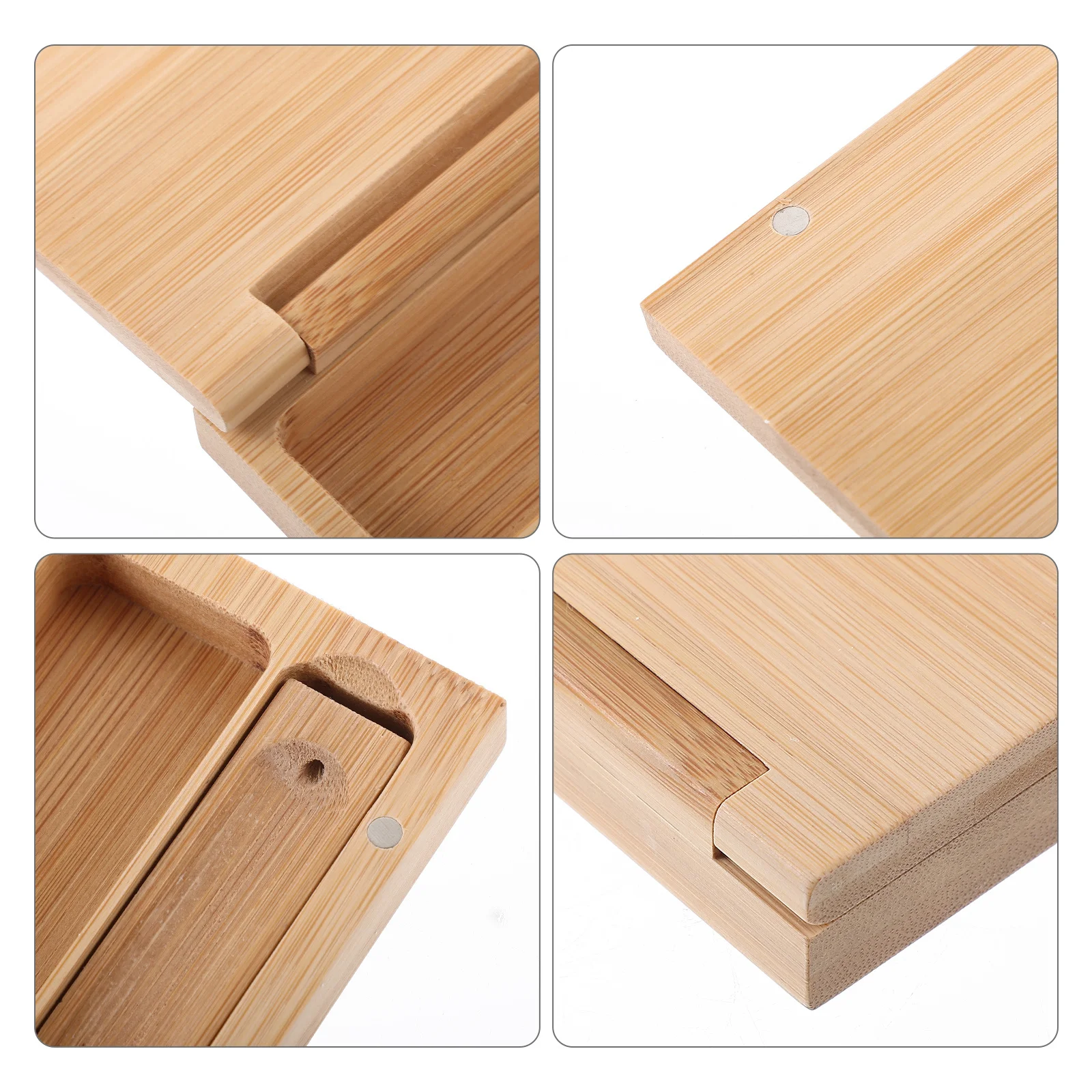 1セットのお香立て、竹製アロマ炉、簡単に開けられる蓋、芸術的な卓上香炉、竹製アロマ炉ボックス