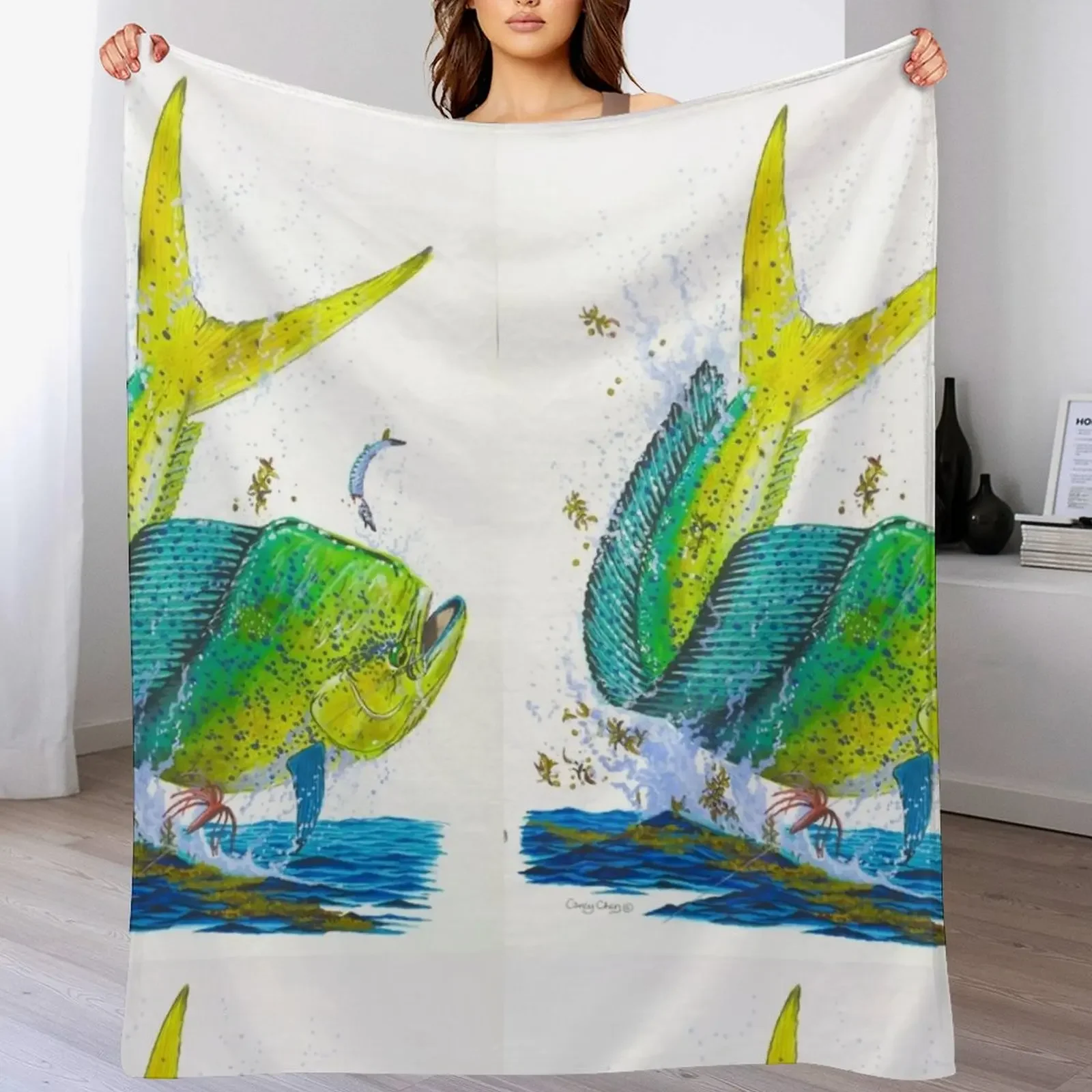 

Mahi leaping Throw Blanket heavy to sleep Luxury St for babies Moving Blankets