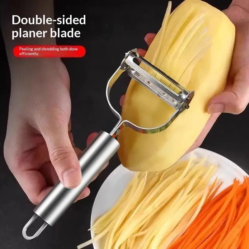 Dual Function Stainless Steel Peeler For Vegetables And Fruits Peeling Julienning Design Kitchen Cooking Prep Tool