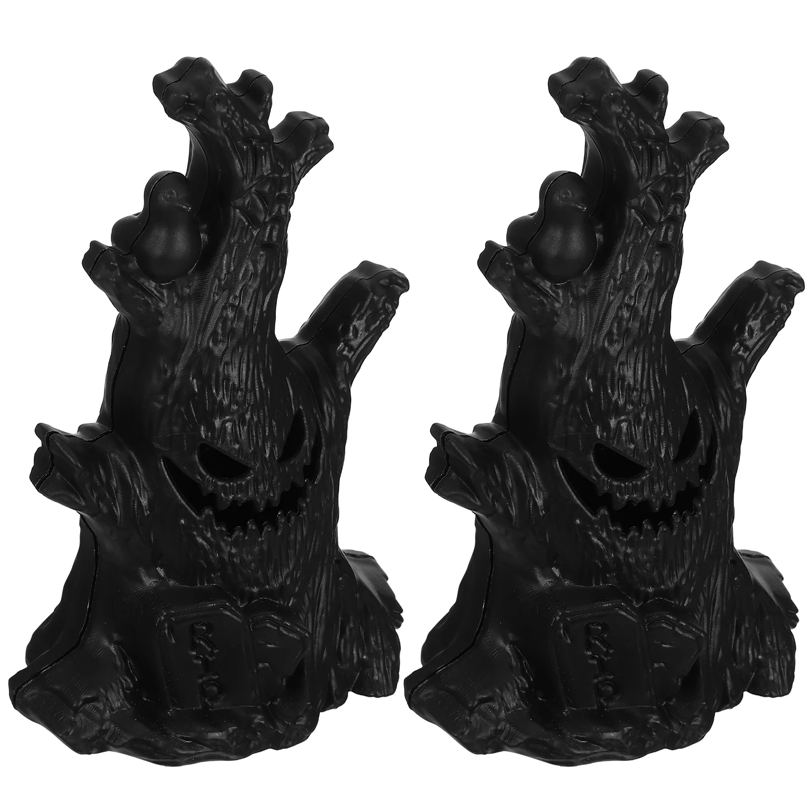 

2pcs Decoration Light-Up Spooky Lamp For Indoor Outdoor Party Decorations Plastic Light Home Decor Ghost Tree Halloween Party