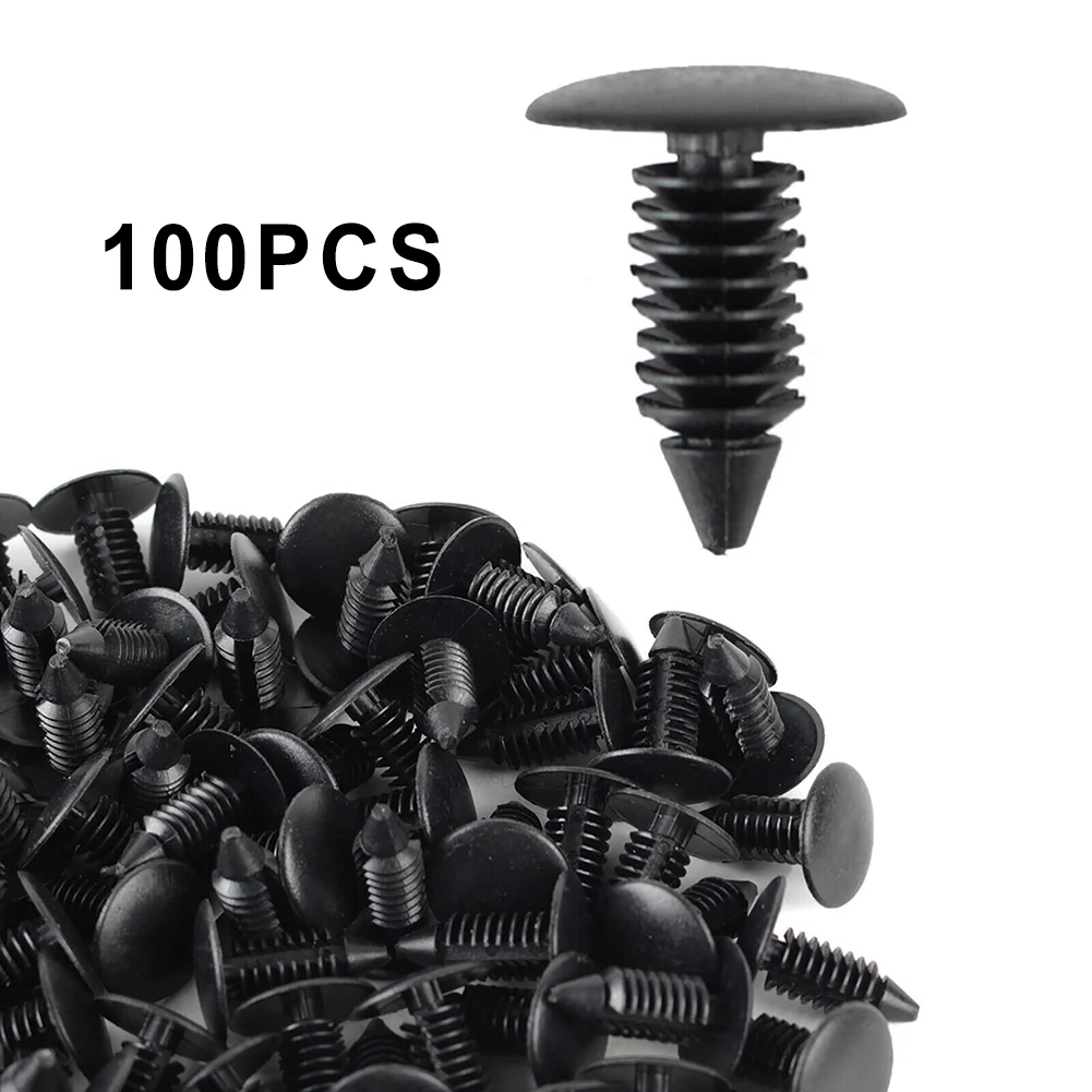 100Pc Vehicle 8mm Hole Car Clip  Bumper Shield Retainer Plastic Rivet Push Pin Useful Fixing Clip Replacement Auto Accessories