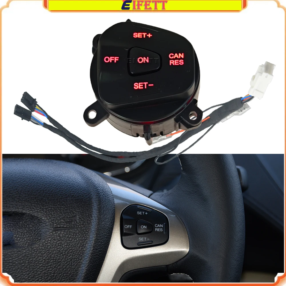 Cruise Control Switch Speed Control System With Cable Steering Wheel Button For Ford Fiesta MK7 MK8 Ecosport 2013‑2015