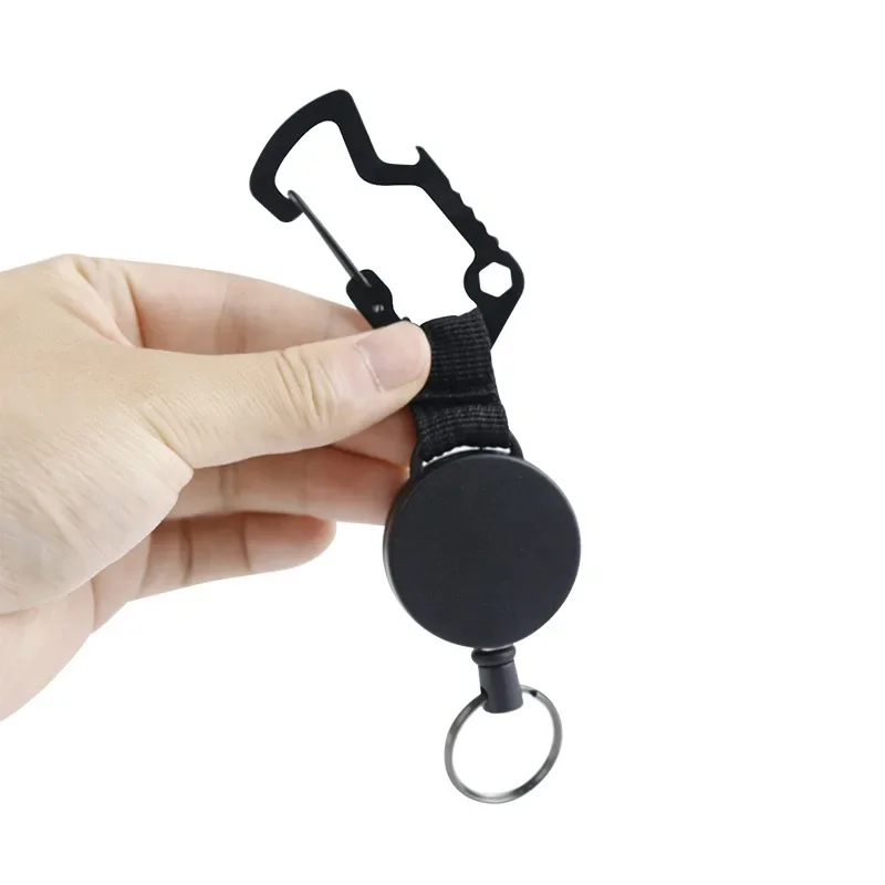 Retractable Reel Heavy Duty Badge Keychain Retractable Lanyard Badge Holder Durable Key Chain EDC Tool