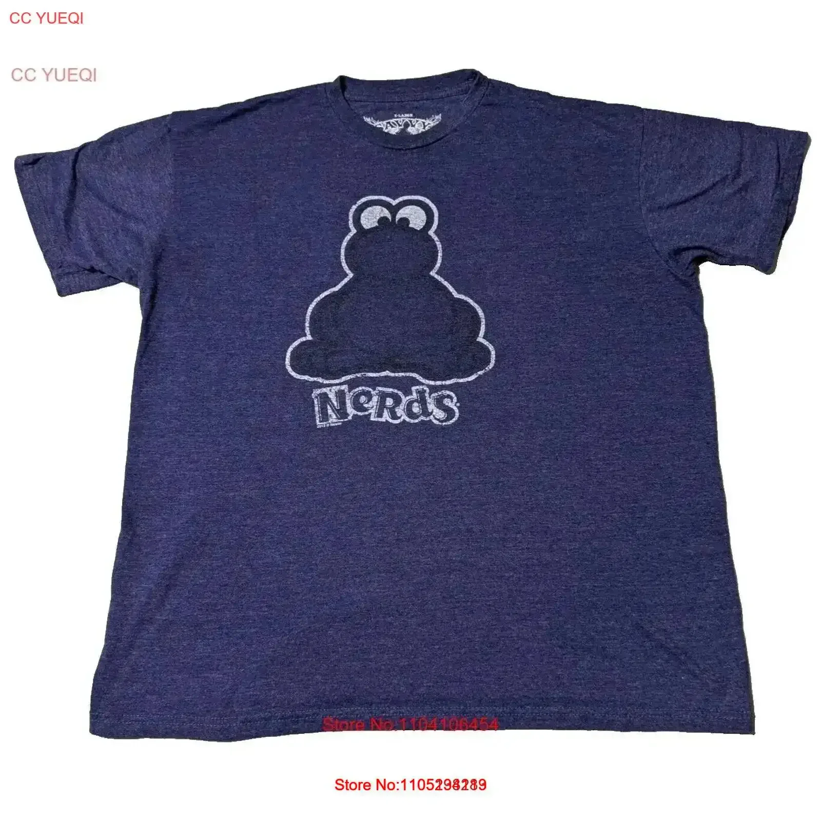 NERDS CANDY PURPLE NERD LOGO hombres tamaño XL SAVVY estampado camiseta vintage lavado versátil Top para uso diario elegante vintage