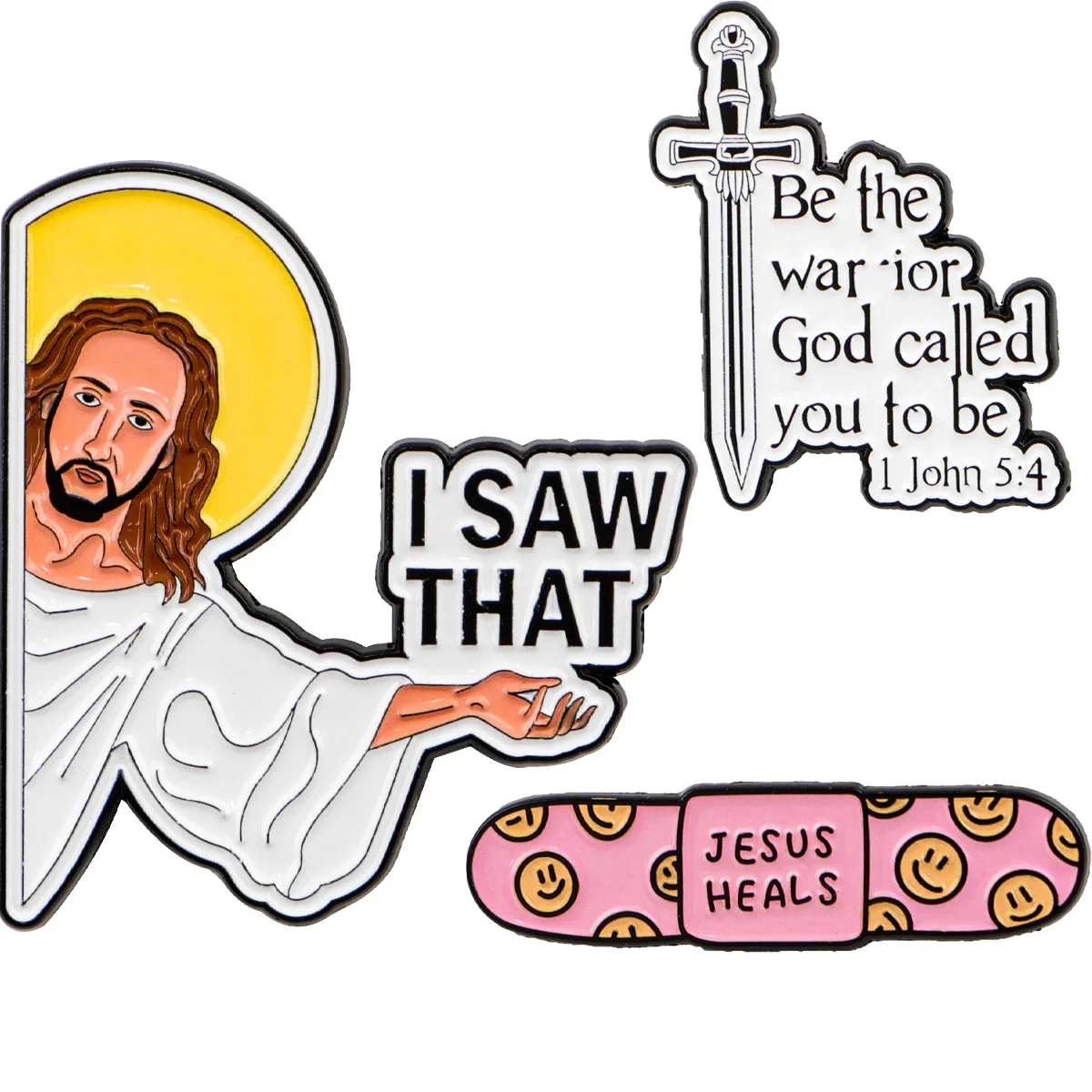 Jesus Quotes Enamel Pin Alice in Wonderland Brooch Pines Lapel Pins Badges on Backpack Clothing Accessories Fashion Jewelry Gift