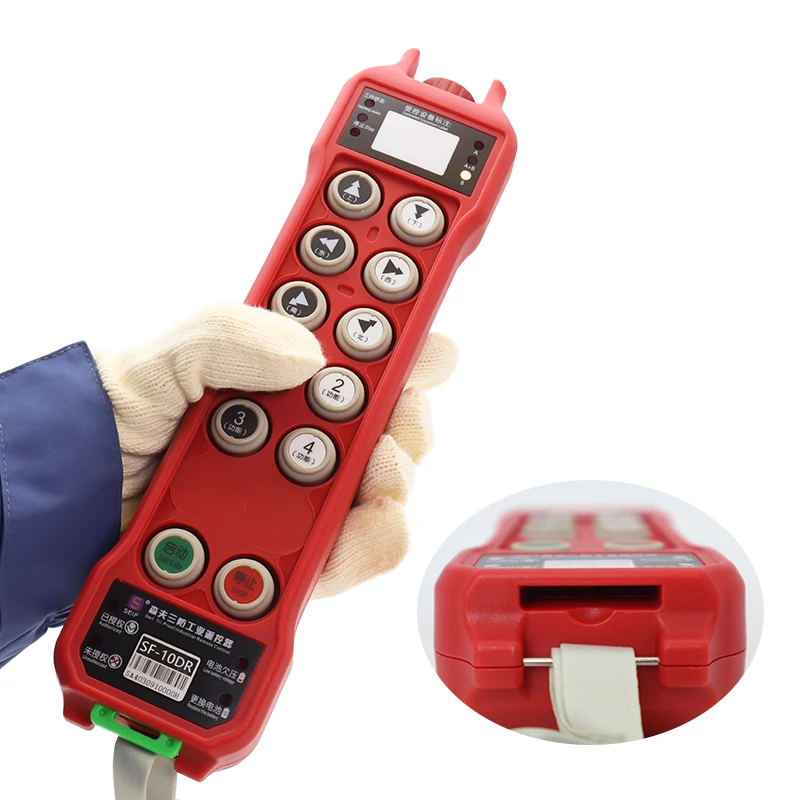 2026 10 Buttons Double Speed Crane Radio Remote Control Systems with Unique Identification Card and A/B/A+B Switch function