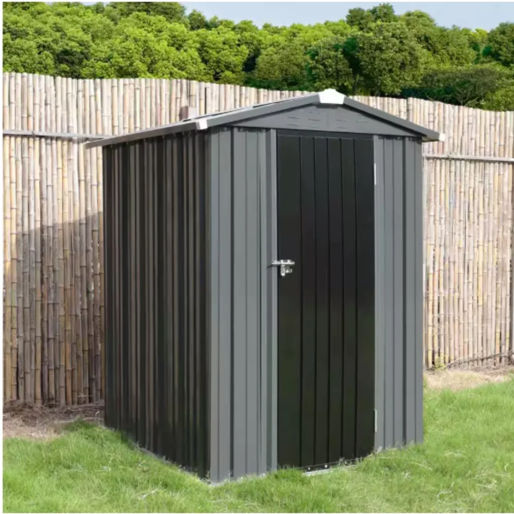 

4 ft. W x 4 ft. D Outdoor Metal Storage Shed in Gray