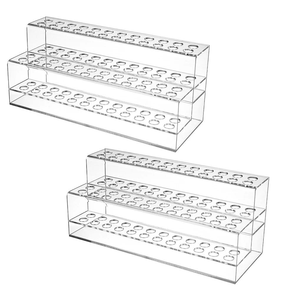 2pcs Holder Storage Box Clear Plastic Organizer Stand For Desk Pencil Brush Rack Ball Pen Display Stand Transparent Pen Storage
