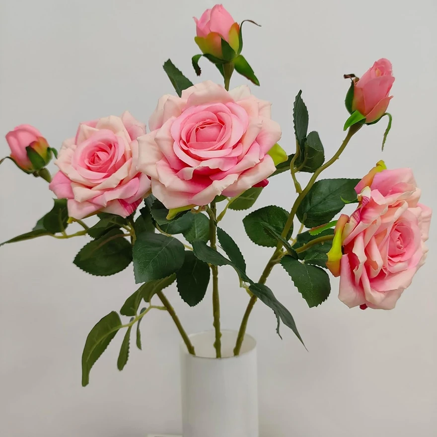 

10pcs Artificial Flowers Silk Roses Beautiful Branch Vase Home Room Wedding Party Decorations Retro Fake Plants Christmas Decor