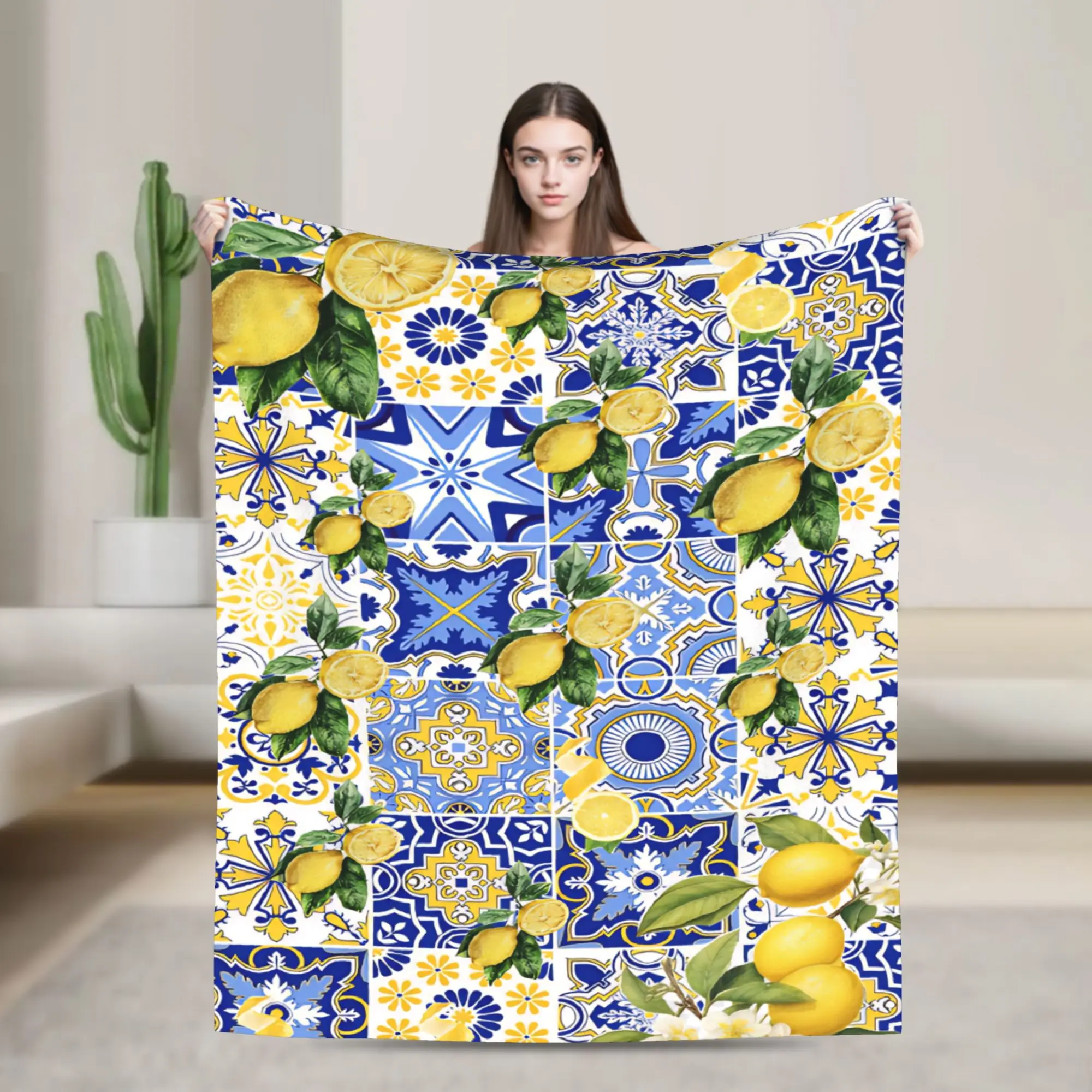 Lemon Sicily Rectangle Stuff Blankets Lightweight Thin Velvet  Throw Blankets Cozy Quilt