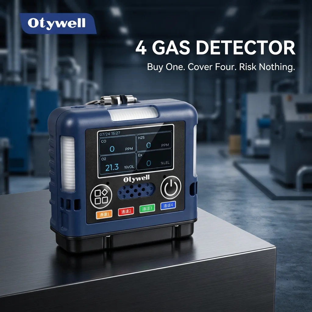 4G Transmission Portable Multi Gas Monitor 4-in-1 IP68 Gas Detector with 60000 Records Data Storage for Confined Space