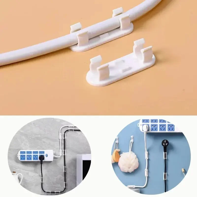 

20/50pcs Adjustable Cable Management Clips Adhesive Sticky Wire Clips Cord Holder For TV PC Cable Under Desk Wall Home Office