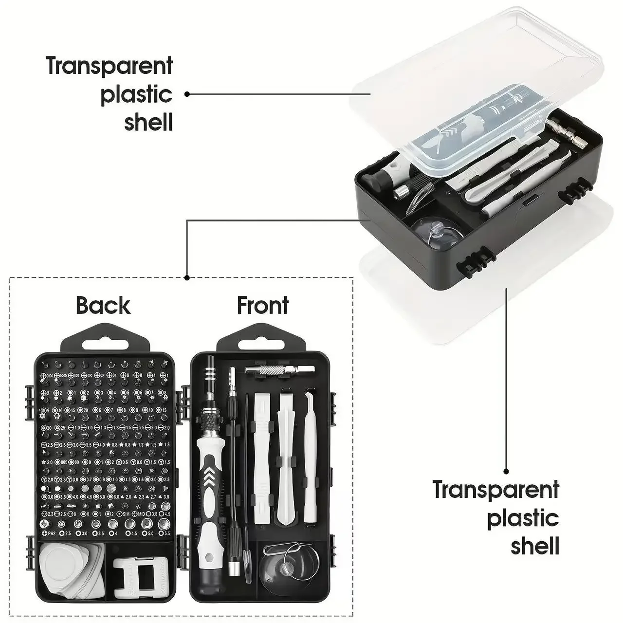 115 in 1 Professional Precision Magnetic Screwdriver Set Torx Hex Bits Repair Tool Kit for iPhone Xiaomi Mac PC Eyeglasses Watch