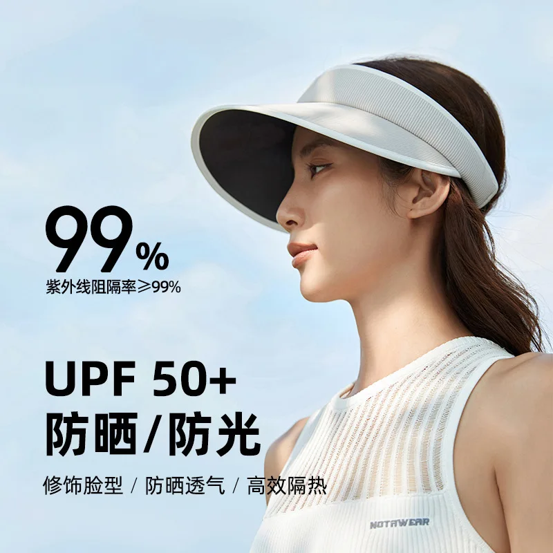 

Women's Sun Protection Golf Cap UPF 50+ Large Brim Summer Sport Tennis Hiking Empty Top Hat Black White Outdoor Wear