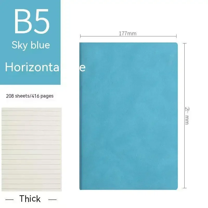 Thickened B5 Business Pu Notepad Sheepskin Student Stationary Notebook Lined Daily Planner Notebook Journal