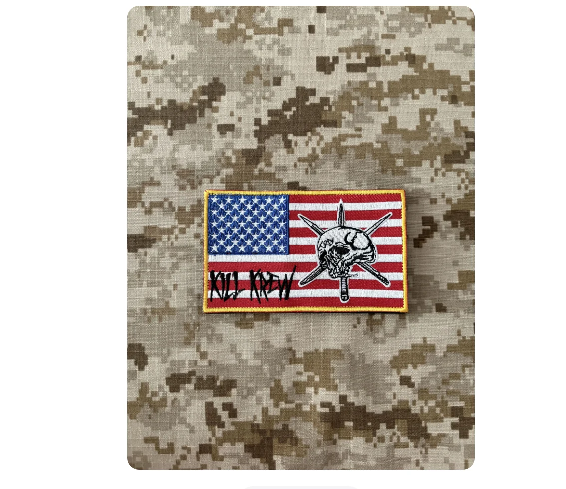 Team Room Design kill krew morale badge embroidered badge American flag armband badge commemorative badge