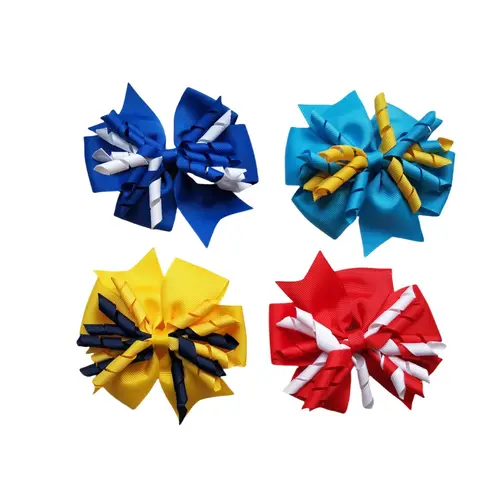 Imagen 2 del producto Accesorios para el cabello: Lazos Korker Sunburst, pinzas de cocodrilo, cinta rizada, horquillas de 4 pulgadas para niñas, color personalizado, 10 unidades