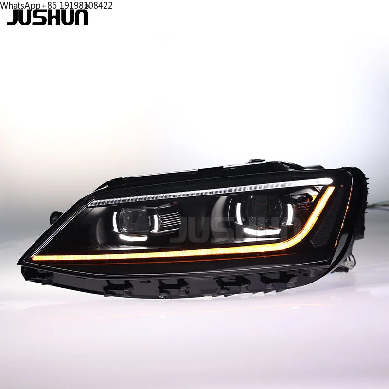 

Модифицированные светодиодные фары JUSHUN для Volkswagen Sagitar/Jetta MK6 2012-2018, автомобильные лампы с функцией поворотника