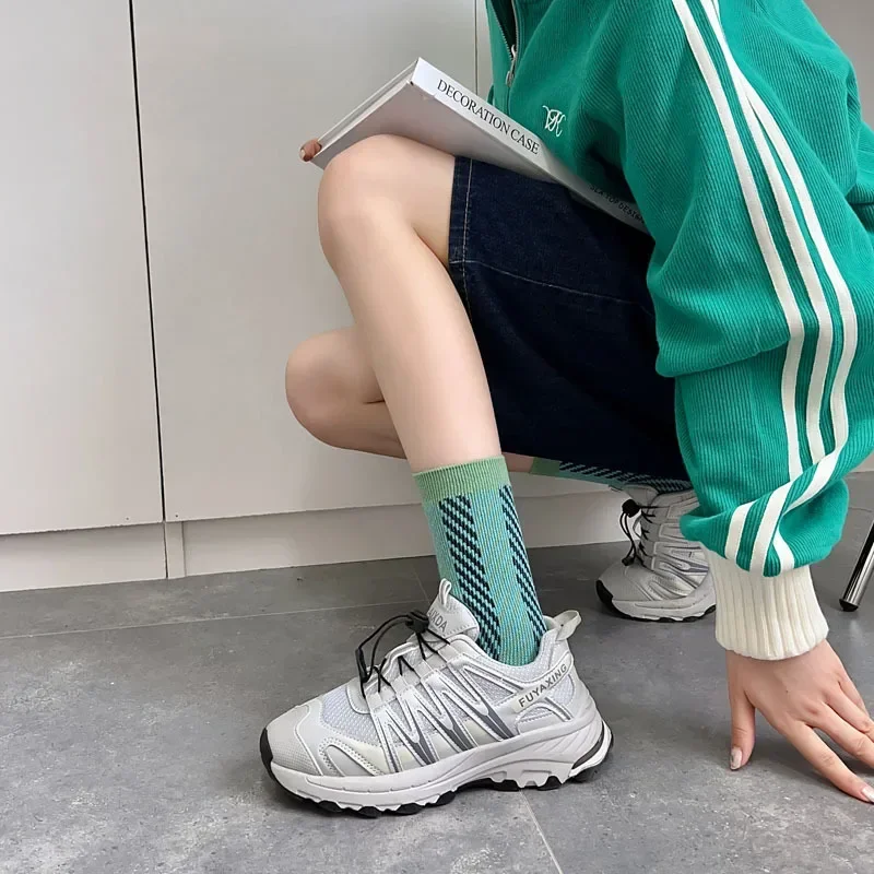 

Mid-Calf Women Cotton Socks FAutumn Winter Ins Japanese JK Ethnic Style Fashion Socks Lady Girls Student Sweet Retro Long Socks